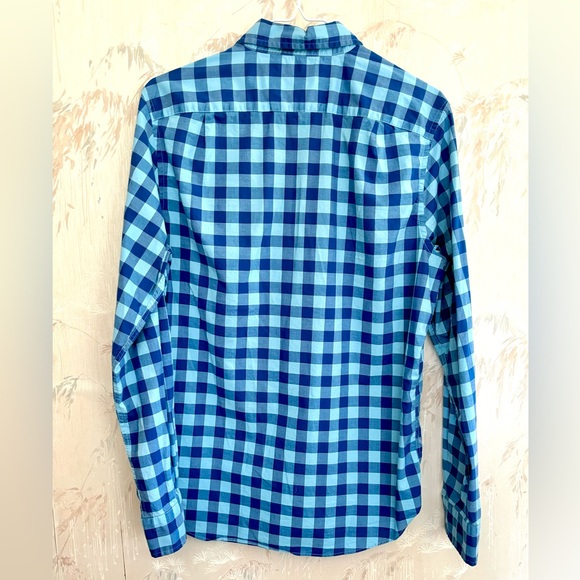 🦃 Men’s Nautica Classic Fit Stretch Blue Plaid Button Down S - Picture 4 of 7